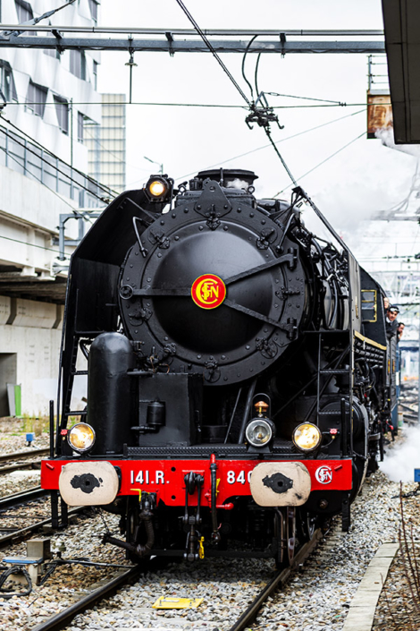 Locomotive à vapeur 141R840 à Paris Austerlitz le 21 octobre 2017 (photo Nicolas Laverroux)