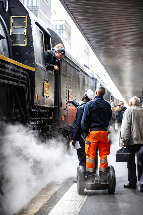 Locomotive à vapeur 141R840 à Paris Austerlitz le 21 octobre 2017 (photo Nicolas Laverroux)