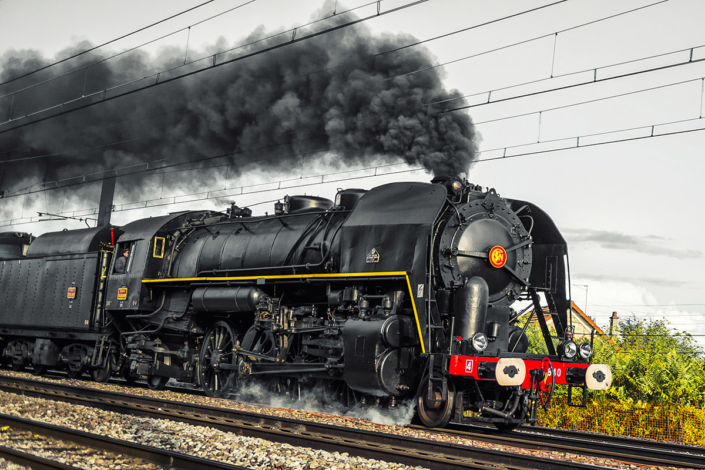 Locomotive à vapeur 141R840 à Paris Austerlitz le 21 octobre 2017 (photo Nicolas Laverroux)