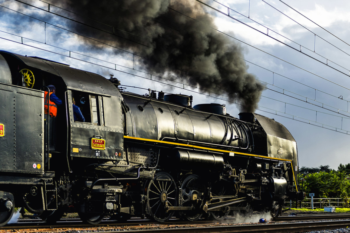 Locomotive à vapeur 141R840 à Paris Austerlitz le 21 octobre 2017 (photo Nicolas Laverroux)