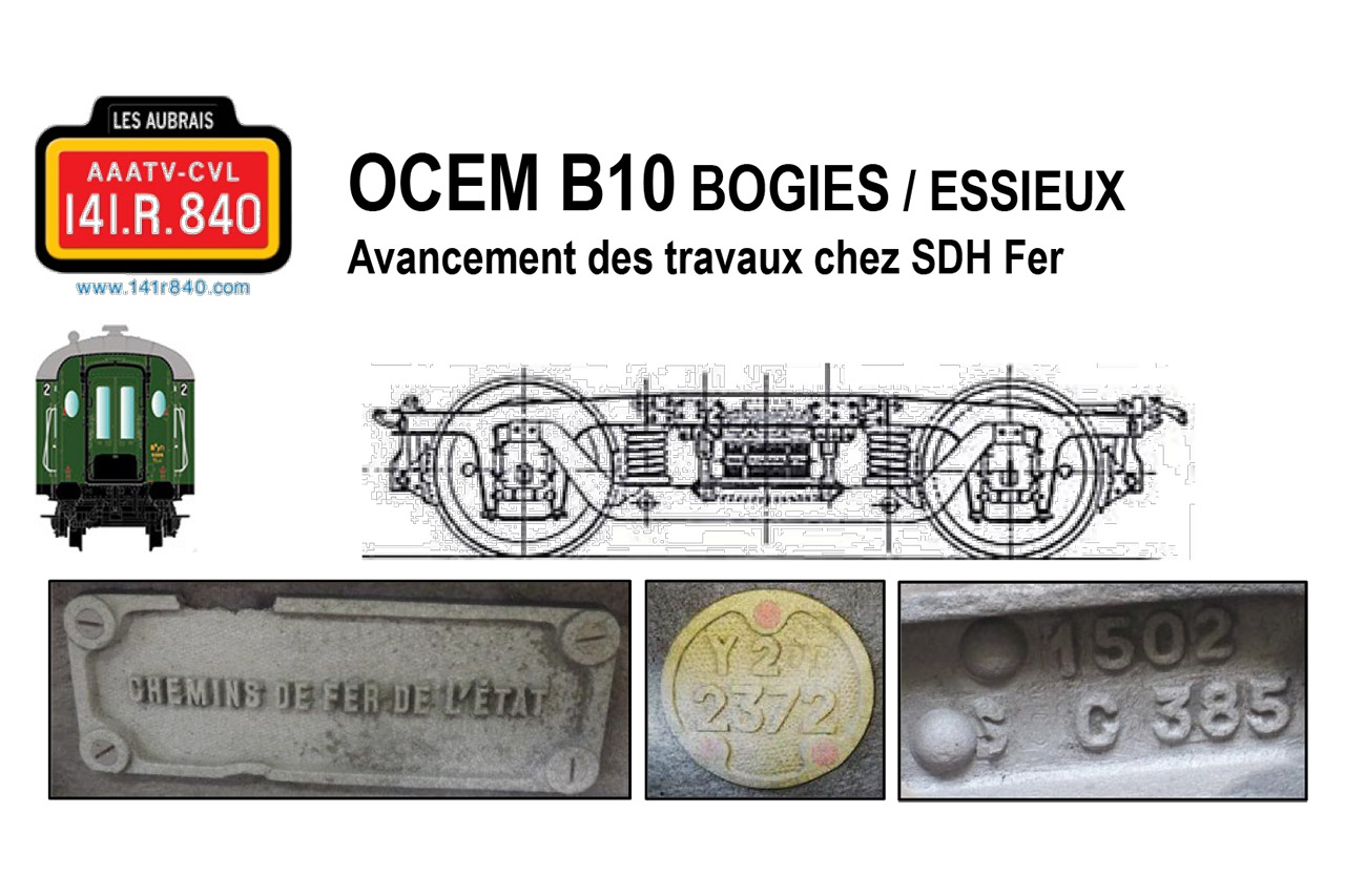 Changement de bogies de la voiture B10 OCEM - AAATV/CVL